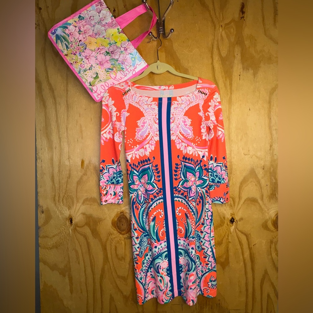 Lilly Pulitzer Dress Women's Colorful Print Long Sleeve Casual Party